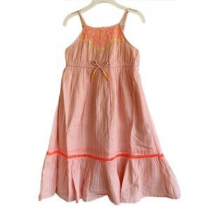 Cat & Jack Girls Maxi Sundress 3T Pink Sleeveless Embroidered Tiered Halter
